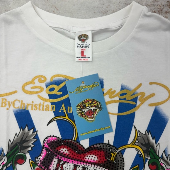 2000s Ed Hardy Christian Audigier Vintage Graphic Tees size S/M/L - Picture 10 of 12